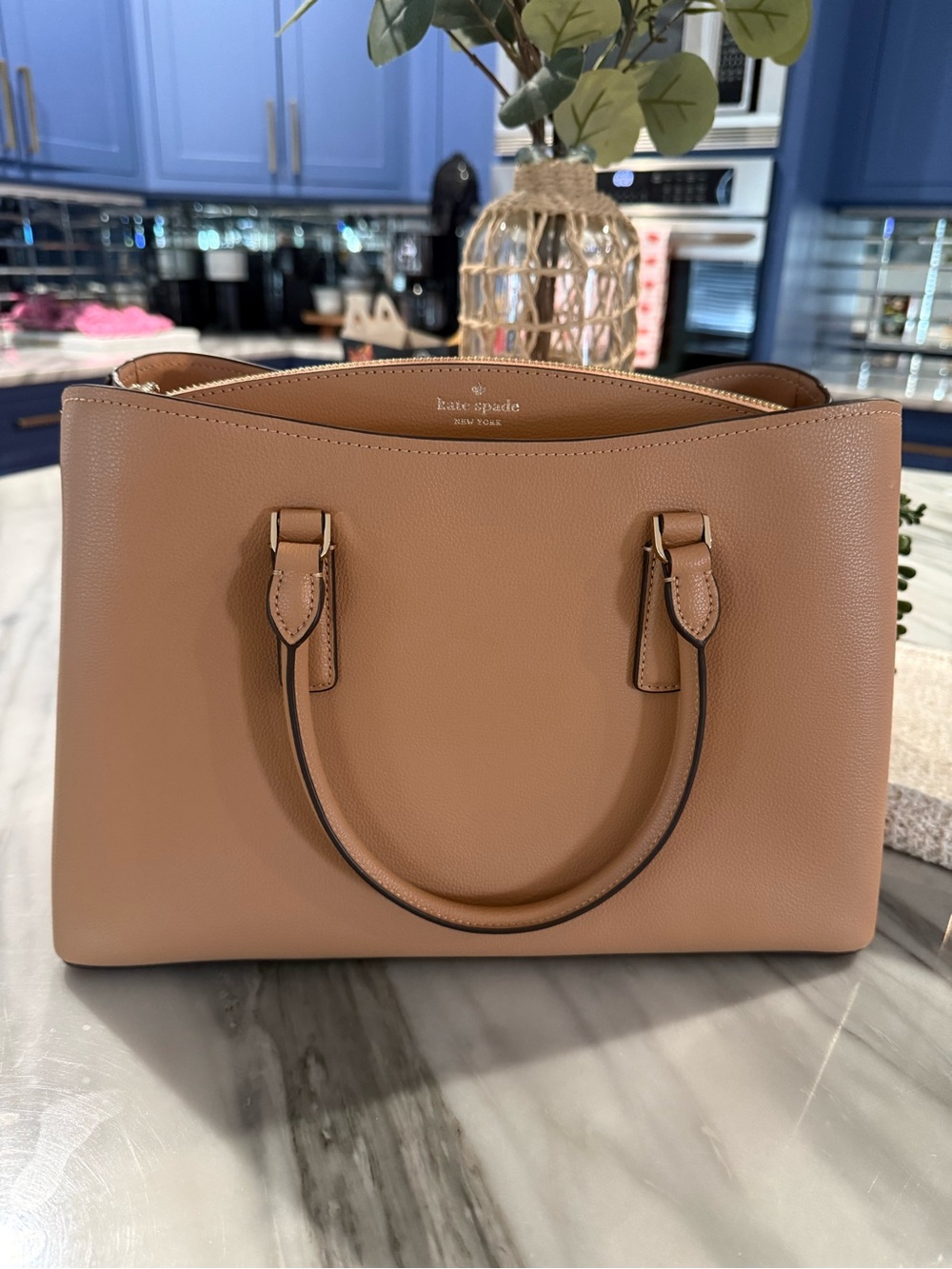 kate spade Tan Pebbled Leather Satchel